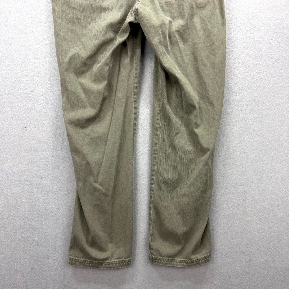 UpWest Canvas Pants Mens Large Fits 38x28* Green Stretch Ribbed Waist Drawstring - Picture 6 of 13